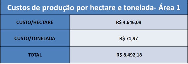 custos de produção por hectare